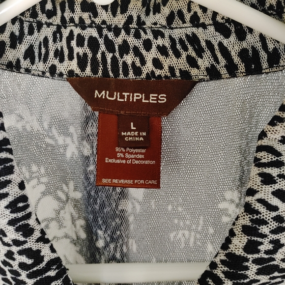 Multiples Mixed Animal Print Zip Front Jacket/Shirt Size L - Picture 4 of 13